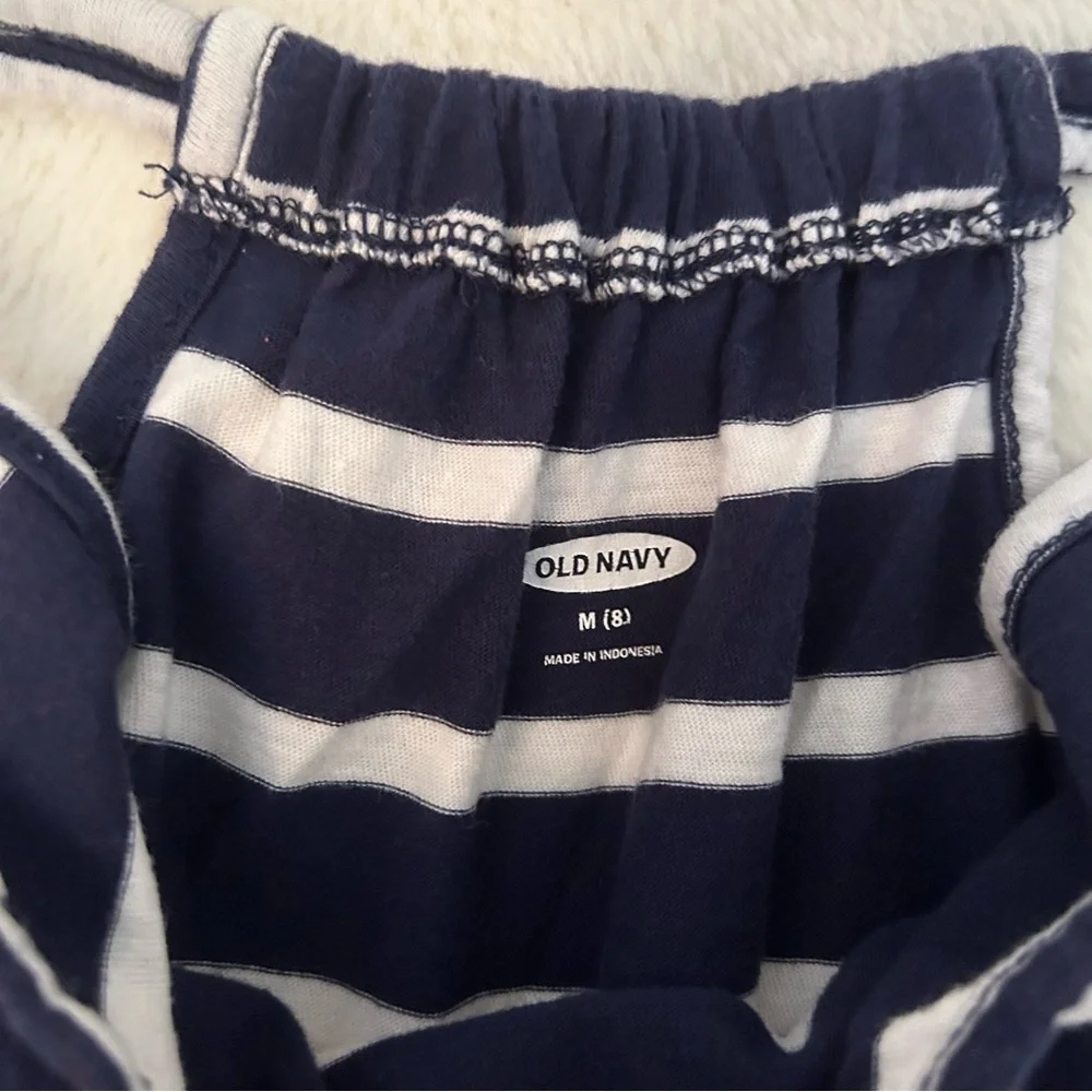 Size 8 GIRLS Navy/White Old Navy Romper A5